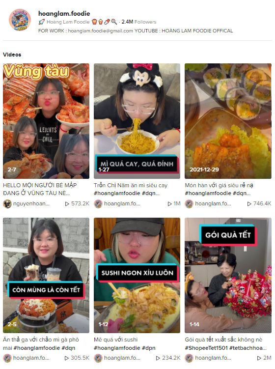 Tiktok review đồ ăn