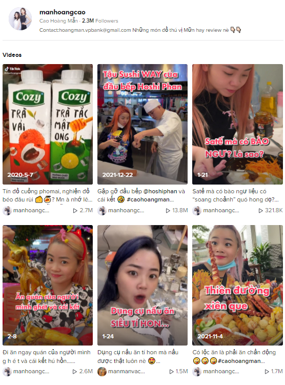 Tiktok review đồ ăn